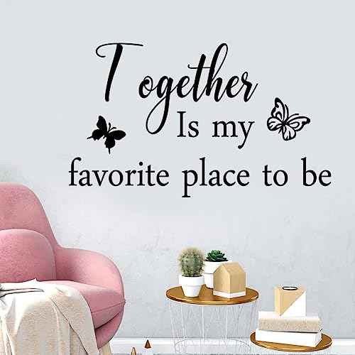 4 Pieces THIS IS US TOGETHER BLESS THIS HOME Wall Decor Signs - Vinyl Wall Stickers for Living Room, Bedroom, Home Office, Teen Dorm
