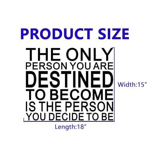 Motivational Quotes Wall Stickers for Office: Classroom Inspirational Positive Vinyl Art Wall Decals for School Gym Bedroom - The Only Person You are Destined 18" X 15"