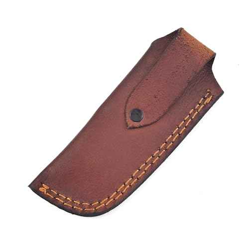 Leather Knife Sheath, Pocket Folding Knife Sheath with Belt Loop, Knife Cover,Knife Holster for Belt