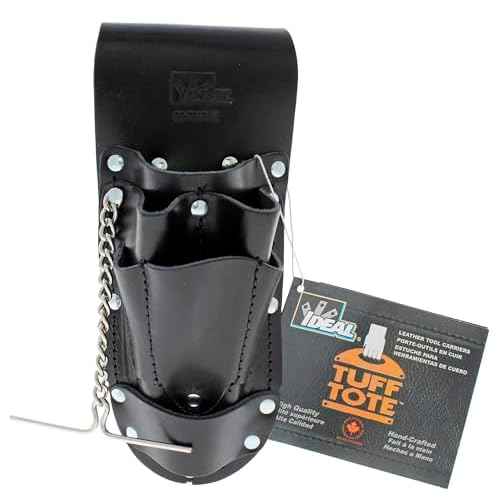 Ideal Industries 35-784BLK Leather Hip Holster Six Pocket Tool Pouch, Black