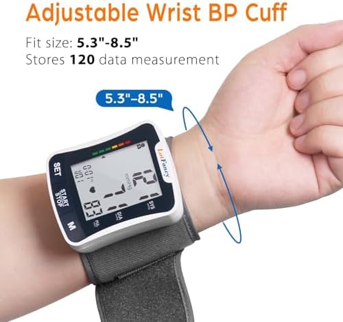 LotFancy Talking Blood Pressure Monitor, Blood Pressure Monitors for Home Use, Blood Pressure Machine with Voice Broadcast, Wrist Blood Pressure Cuff 5.3"-8.5"