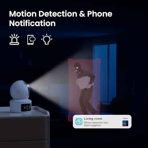 Security Camera, Dual Lens 2.4GHz & 5GHz WiFi Cameras for Home Security Indoor, Pet/Dog/Baby Camera, Security Camera Indoor with 360¡Æ Pan&Tilt, Motion Detection and AutoTtracking, Night Vision