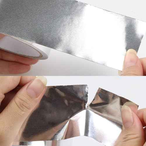 COSIMIXO Silver Aluminum Foil Duct Tape 4.0mil x 2 Inches x 20Yards,Heavy Duty,High Temperature Sealing and Patching,Perfect for HVAC,Air Ducts,Foamboard,Metal Repair,Insulation,Dryer Vent and More