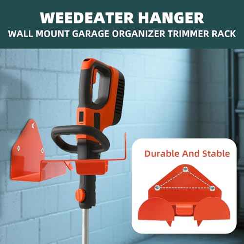 Gugxiom 2Pcs Weed Eater Hangers, Weedeater Hanger Wall Mount Garage Organizer Trimmer Rack, Trimmer Storage Rack for Garage