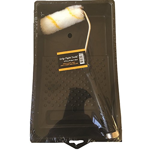 Grip Tight Tools MKF3 Mini Paint Tray Set with Foam Roller, 3-Piece