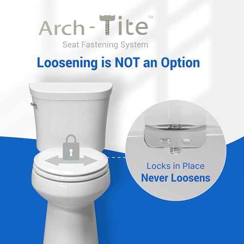 Pro Wood Toilet Seat Elongated, White, Magnetic Quick-Release Easy-Clean and Change, HushMotion Slow Close, StainShield High-Gloss Finish, Arch-Tite Never Loosens, Adjustable Fit, Secure Grip