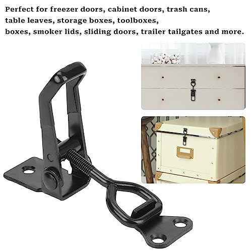 2 PCS Black Toggle Latch Clamp 300lbs Heavy Duty Adjustable Pull Latch - Quick Release Smoker Door Metal Clamps for Box, Gate, Cabinet, Case