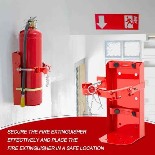 Zonon Heavy Duty Fire Extinguisher Mount Bracket Metal Fire Extinguisher Holder Wall Mount for Home Car Truck, Mini, Small, and Medium Sized(Fits 10lb,Red,1 Pcs)