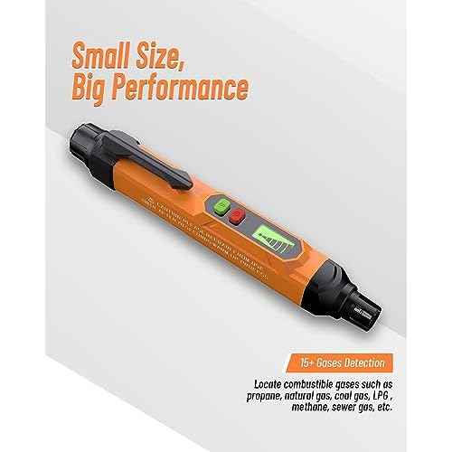 Gas Leak Detector; VITITE Propane and Natural Gas Detector; Mini Portable Gas Alarm to Locate Combustible Gas Leak Sources for Home and RV (Includes 2 Batteries & Carrying Pouch) - Orange