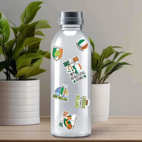 Ireland Travel Stickers 50 Pieces Vinyl Waterproof Decal for Laptop Water Bottle Phone Car Window Bike Motorcycle Stakeboard Scrapbook Irish Sticker Gifts