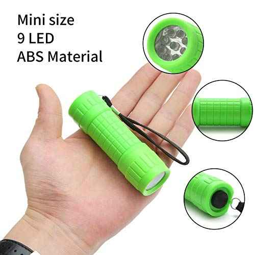 30-Pack Small Mini Flashlight Set, 5 Colors, 9-LED Handheld Flashlight with Lanyard,90-Pack AAA Battery Included for Kids/Night Reading/Party/Camping/Emergency/Hunting(30 Pack)