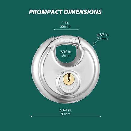 Keyed Alike Discus Padlocks,Stainless Steel Disc Padlock with Key for Storage Unit, Sheds, Garages and Trailer£¬4 Pack Locks with Keys