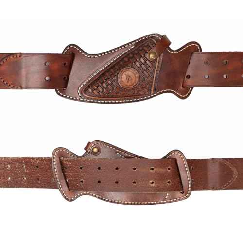 Tourbon Leather Garden Pruner Shears Sheath Scissors Holster Gardening Pouch Cross Draw Right Side Plier Tool Holder, Brown