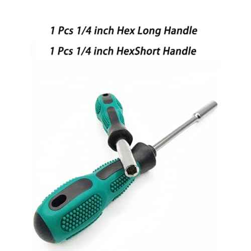 2-Piece Bit Driver Handle, 1/4¡È Magnetic Bit Holding Screwdriver Handle, 190mm and 110mm Long with Non-slip Handle, 6.35mm Hex Nut Driver for Bits