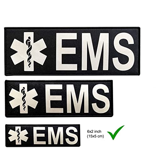 6x2 inch Reflective EMS EMT Star of Life Back Panel Patch Med Medical Patch