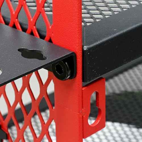Power Tool Organizer Wall Mount Heavy Duty, 3 Tier 4 Drill Holder 17 Inch, Tool Holder and Storage Rack for Garage Organization (Red)