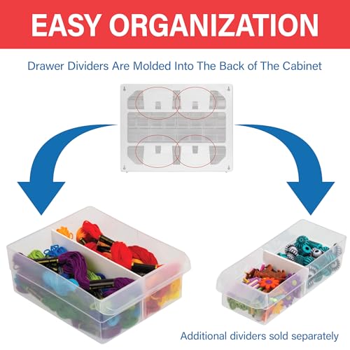 Akro-Mils 16-Drawer Plastic Drawer Storage Cabinet for Garage Organization, Beads, Makeup Organizer, Building Bricks Storage, Teacher Toolbox, 10-1/2" W x 6-1/2" D x 8-1/2" H, 10716 Black