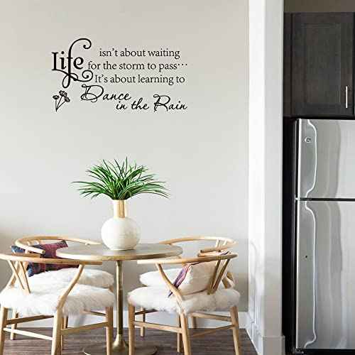 Life Isn't About Waiting for The Storm to Pass¡¦ It's About Learning to Dance in The rain Vinyl Wall Decal Stickers Inspirational Quotes Wall D?cor