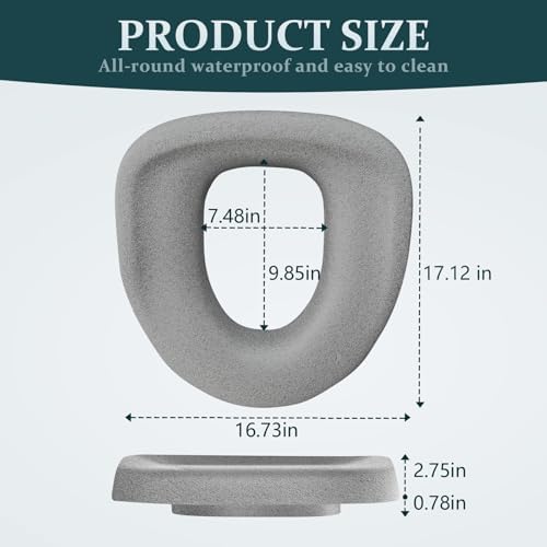 Toilet Seat Riser - Adds 3 Inch of Height to Toilet - with 300 Pound Weight Capacity,no installation,for Seniors Adults Elderly Handicap Disabled Fits Most Standard and Elongated Toilets