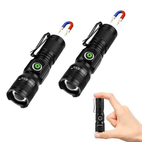 Rechargeable EDC Flashlight with Magnet,Pocket Flashlights High Lumens with Clip,1200 Lumens Compact LED Small Light and Long Range,Mini Flash Light for Everyday Carry. (2)