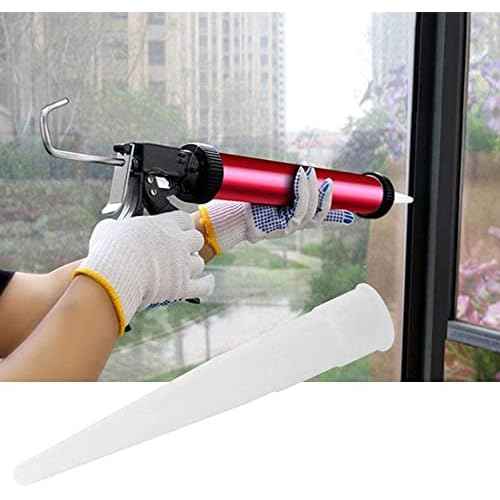 40pcs Plastic Caulking Gun extender Caulk Nozzle Tip Tool for Sausage Caulking Gun, Caulk Nozzles Applicator, Easy To Use, White