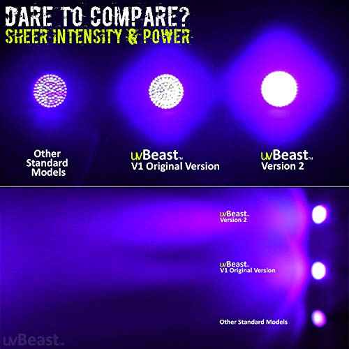uvBeast V2 - Black Light UV Flashlight with HIGH Definition with Flood Effect 385-395nm UV Best for Commercial/Domestic Use Works Even in Ambient Light ? USA Stock ? UK Design