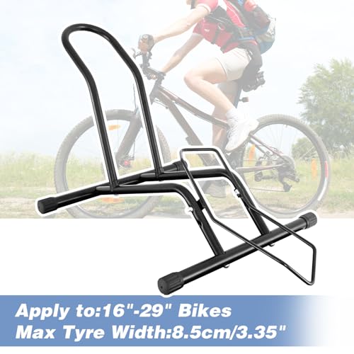 Bike Floor Stand for Mountain MTB & Road Bicycles 23c-4.0 inch Wide Tire 20-29 inch Tire Indoor Outdoor Bike Rack Bicycle Floor Stand Black