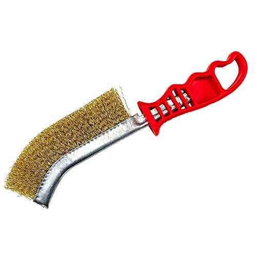 Forney 70516 Brass Wire Brush with Plastic Handle (Rust and Corrosion Resistant), 5-Inch