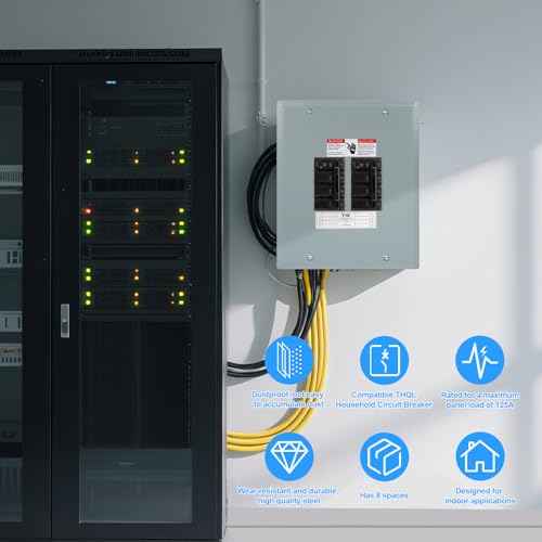 THQL Circuit Breaker?Panels, 8-Space, 125A Circuit Breaker Distribution Box, 120V/240V Circuit Breaker Electrical Enclosure,Indoor Main Lug Load Center