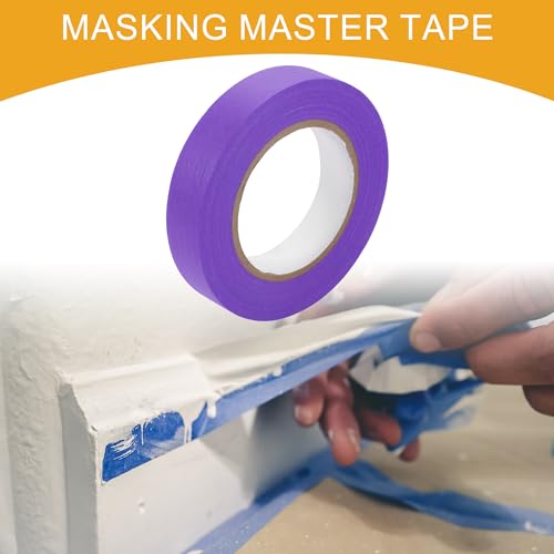 1 Pc 1 Inches x 60.1 Yards Universal Painters Tape - DIY Car Auto Paint for Masking Tape No Residue - Crepe Paper Purple