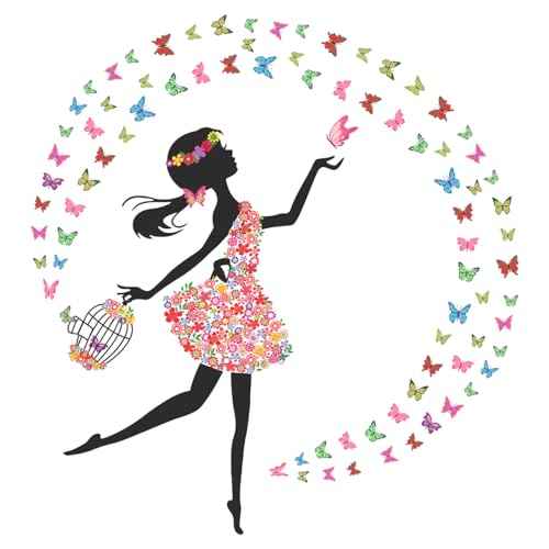 DEKOSH Girl Wall Decals for Baby Nursery | Peel & Stick Decorative Wall Art Sticker for Teen Girl Bedroom, Playroom Mural