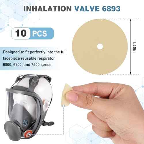 Kingdder 30 Pcs Half and Full Face Respirator Mask Replacement Parts Compatible with 6000 Series Inhalation Port Gasket 6895 and Inhalation Valve 6893 and Valve Replacement 6889, Each 10 Pcs
