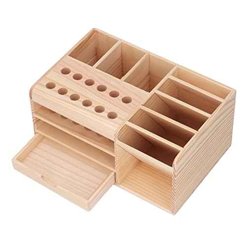 Fydun Repair Tool Organizer Synthetic Wood Strong Smoothly Edges Classified Storage Tool Parts Box Bamboo Screwdriver Organizer Rack Tool