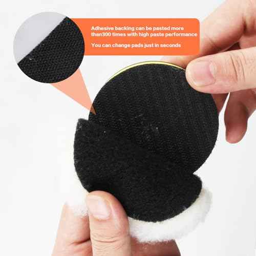 10-Pack Car Polishing Pads, 3 Inch Foam, Buffer Polisher for Drill, Fleece Pad Wax Buffer Drill Polisher Attachment with M10 Adapter