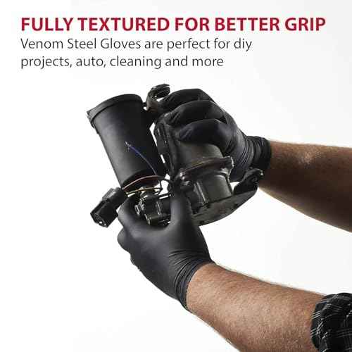Venom Steel Industrial Nitrile Gloves, 6 mil, 2 Layer Rip Resistant, One Size Fits Most, 100 Count, (Pack of 2)
