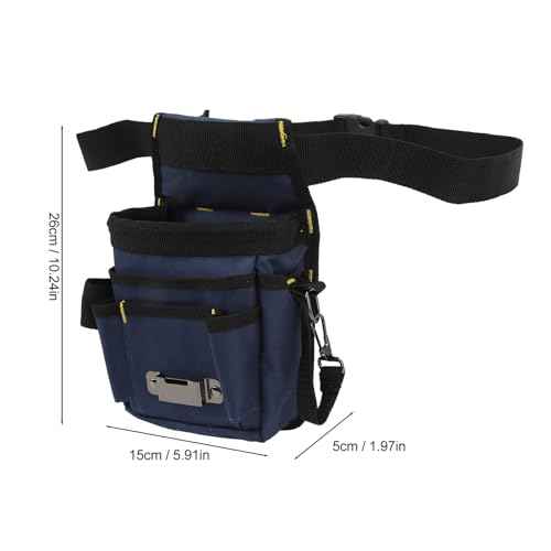 Tool Pouch with Belt Clip, Small Tool Belts for Men, Waist Tool Bag, Electricians Tool Pouch 8 Pockets for Electrician Carpenter Construction