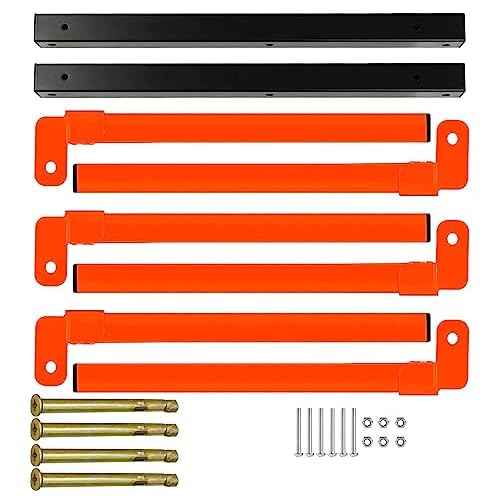 3-Level Lumber Storage Heavy Duty Metal Wall Mount, Wood Tool Box Organizer Rack, Workshop Indoor & Outdoor (4 Pack)