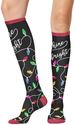 Cherokee Women's 10-15mmHg Compression Socks – Fun Print Knee Highs with Light Support, Soft Feel - PRINTSUPPORT