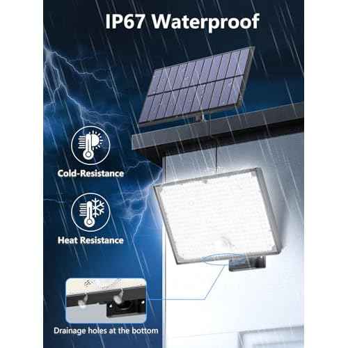 400LED Solar Lights Outdoor,3 Modes & Remote Control Motion Sensor Outdoor Light,IP67 Waterproof Solar Flood Lights for Garden, Garage, Patio, Pathway (4 Pack)
