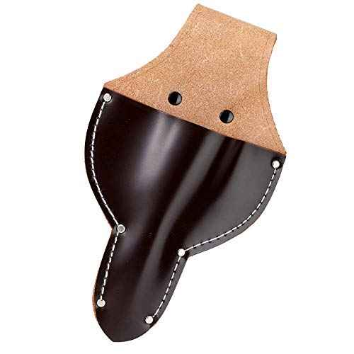 Wazakura Leather Tool Holster for Bonsai Scissors Made in Japan, Dark Brown, Japanese Garden Small Tool Pouch with Belt Clip, Scissor Holder with Belt Loop, Bonsai Shears Case for Gardening Tool Belt