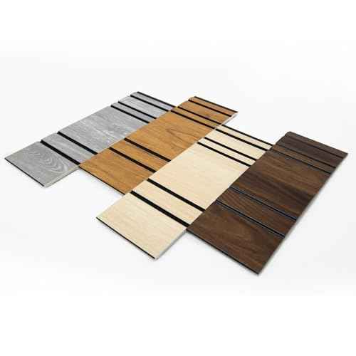 Art3d 4-Pack Glue-On Wall Panels Sample, Wood Grain Texture Interior Wall Decor, Recycled Polystyrene Wainscoting Panels,Earth Sample