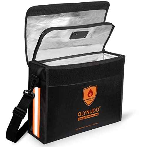 Waterproof Fireproof Document Bag with Lock - Important Document Holder, 17 x 12 x 5.5" Large Fireproof Box for Documents