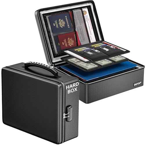 ENGPOW Fireproof Document Box, Hard Case File Box with Fireproof Zipper£¦Lock, 6400¡ÆF Heat Insulated Fire and Water Resistant Portable File Organizer Storage Home Safe for Documents Laptop Cash Black