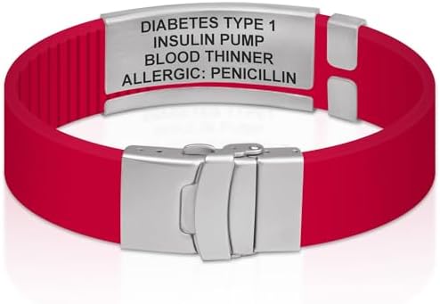 Divoti Custom Engraved Medical Alert ID Bracelet – Dual-Sided Laser Etching, Silicone Wristband, Stainless Steel Security Clasp – Adjustable & Trim-to-Fit – Emergency Medical Info Band for Men & Women