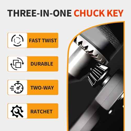 3-in-1 Ratchet Drill Chuck Key Wrench,Universal Chuck Key Replacement Tool for Drill, Compatible with Most Electric Drills and Power Tools,150mm Length