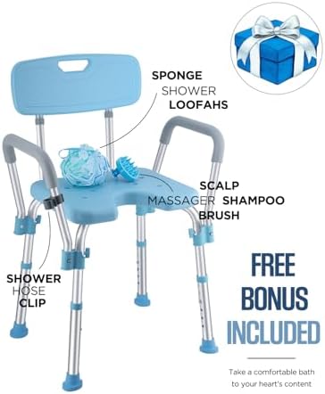 Shower Chair for Inside Shower, U-Shape Shower Bench for Elderly and Disabled Heavy Duty Shower Seat