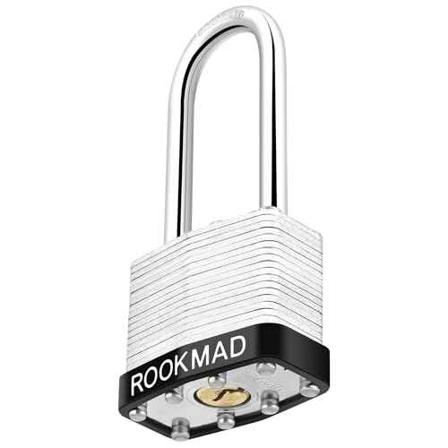 Keyed Padlocks, Laminated Steel Padlock, Keyed Alike Locks with Same Keys, Long Shackle, PE Plastic Hoop, The Lead Content of This Pad Lock complies with CA65, 20 Pack
