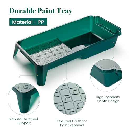 Paint Tray Liner, 4 Inch Paint Roller Tray with 15 Pcs Disposable Paint Liners, Small Paint Tray Set, Plastic Paint Pan, Easy to Clean House Painting Supplies for Walls, DIY Projects