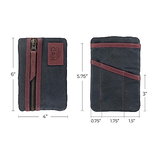 Hide & Drink, Multi-Tool Pocket Pouch, Compact Multipurpose EDC Zippered Bag, Mini Camping Tool Case, Waxed Canvas, Knife Holster, Handmade Slim Organizer