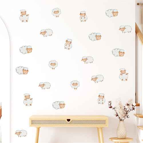 Cute Cartoon Sheep Wall Decals Sheep Wall Stickers Children's Baby Room Kindergarten Nursery Wall Decor Pegatinas para Pared